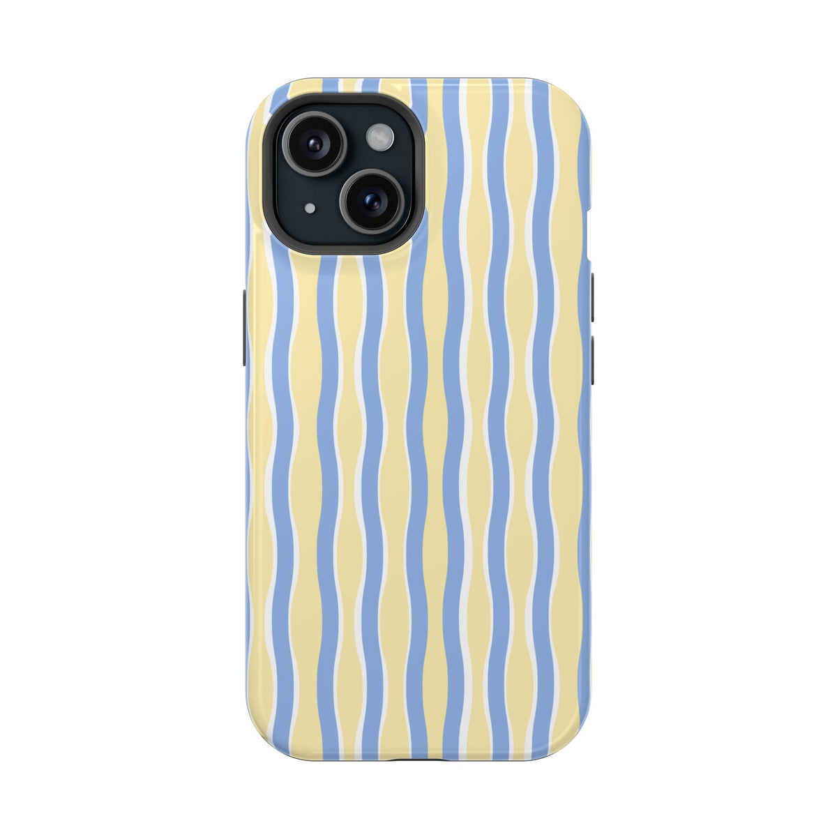 Yellow & Blue Wavy Thin Stripes - Layreen Cases