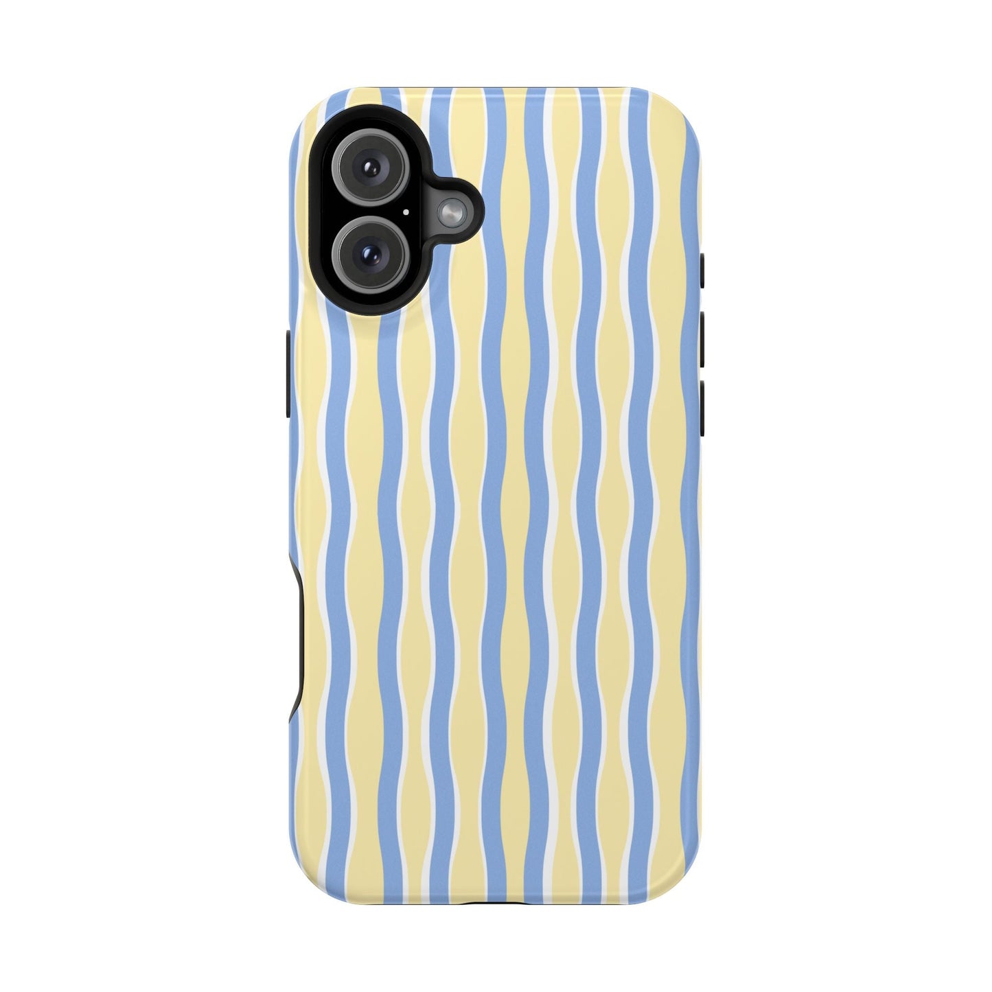 Yellow & Blue Wavy Thin Stripes - Layreen Cases
