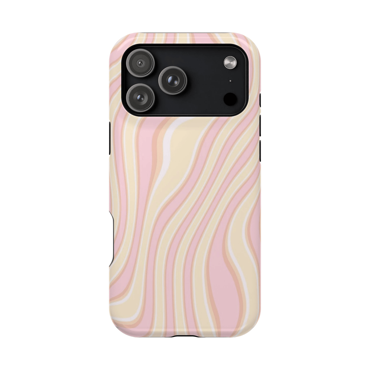 Yellow & Pink Asymmetrical Swirl Stripes - Layreen Cases