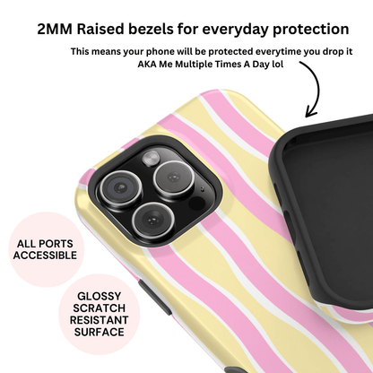 Yellow & Pink Wavy Stripes - Layreen Cases