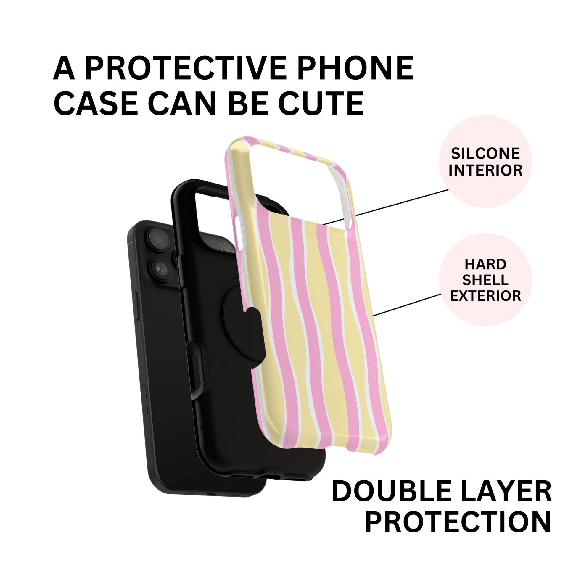 Yellow & Pink Wavy Stripes - Layreen Cases