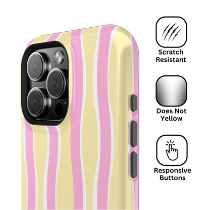 Yellow & Pink Wavy Stripes - Layreen Cases