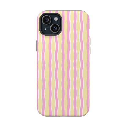 Yellow & Pink Wavy Thin Stripes - Layreen Cases