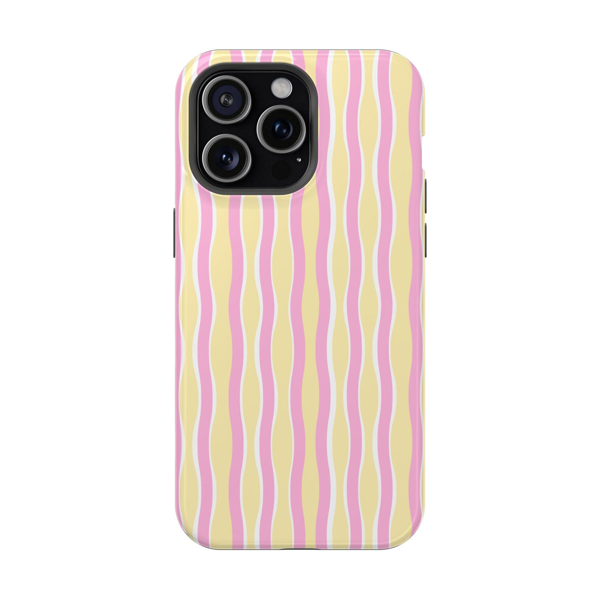 Yellow & Pink Wavy Thin Stripes - Layreen Cases
