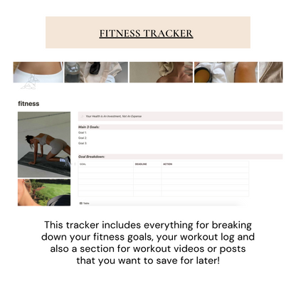 Glow Up Notion Templates | Biege - Wellness By Her Shop