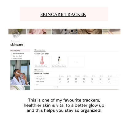 Glow Up Notion Templates | Pink - Wellness By Her Shop